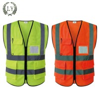 Custom Logo Knitted Fabric Safety Jacket Motorcycle Reflective Vest