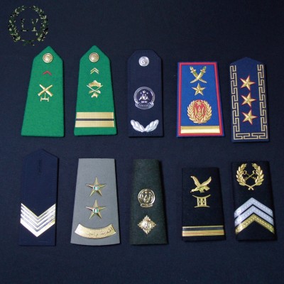 Factory wholesale military army uniform epaulettes with embroidery logos