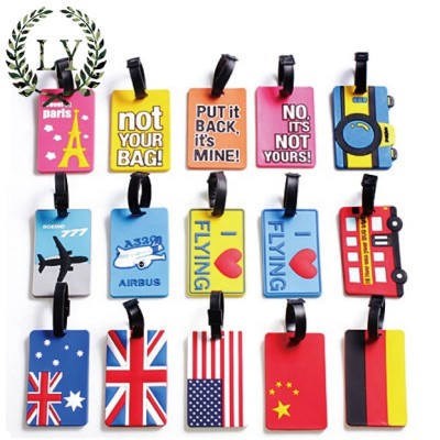 Elastic Transparent Clear PVC Plastic Luggage Name Tag With Rubber Loop Strap