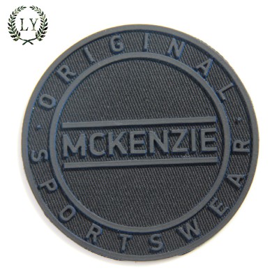 custom logo 3d embossed pvc rubber badge silicone patch