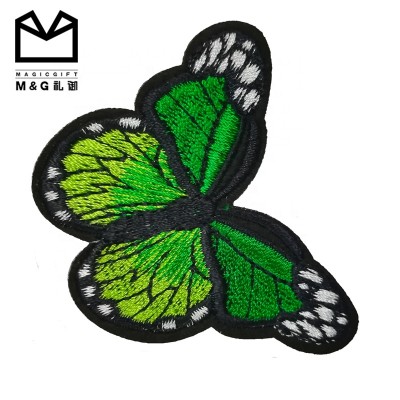 Custom Twill Iron On Embroidered Butterfly Embroidery Patches For Clothing