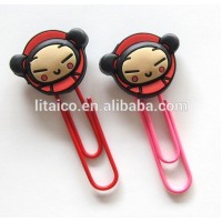 Custom Cartoon Soft Silicone PVC Bookmark Paper Clips