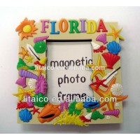 Ocean design 2 inch 3D soft pvc fridge magnet photo frame