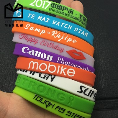 Customized rubber bracelet/printed silicone wristband