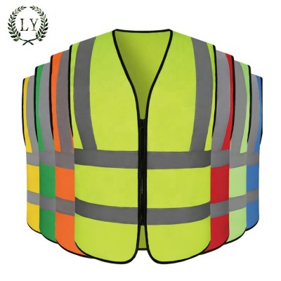 Wholesale Construction Site Mesh Fabric Reflective Vest Color Dark Grey